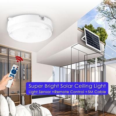 LED Solar Ceiling Light with Remote Control