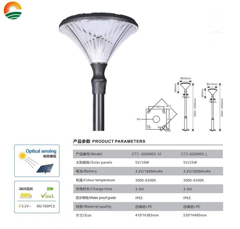 Wholesale Energy Saving Remote Control Outdoor IP65 Waterproof Solar Garden Light Solar Lawn Light Waterproof LED Outdoor OEM ODM All in One Integrated Solar