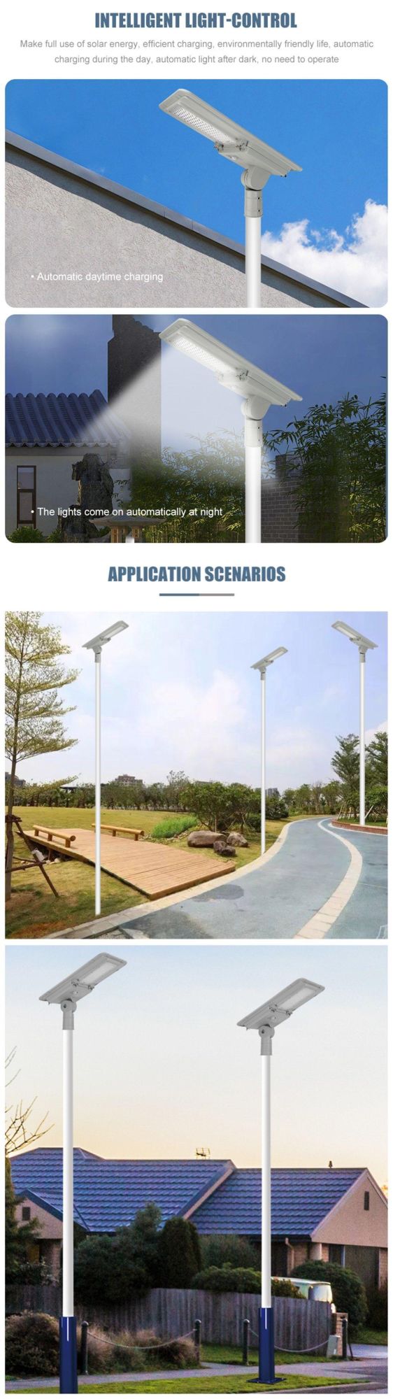Lighting Time up to 5 Rainy Days High Brightness Outdoor LED Street Solar Light