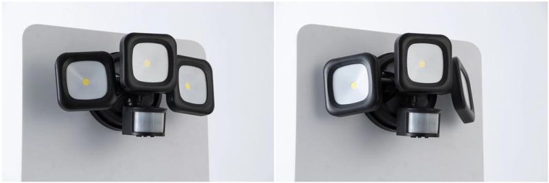 3-Head Battery Garden Light Security Light with Motion Sensor - 1000lumens