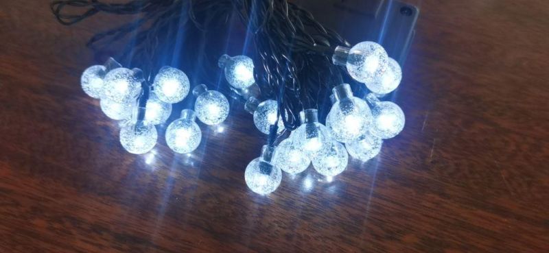 Fairy Holiday Outdoor Waterproof Christmas Decoration Bubble Ball Solar String LED Lights