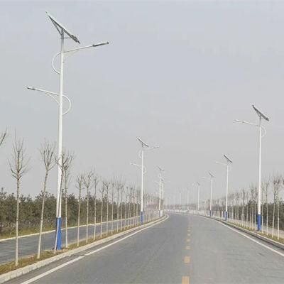 Split Solar Street Light 8m Conical Pole with Single Arm 60W LED Power