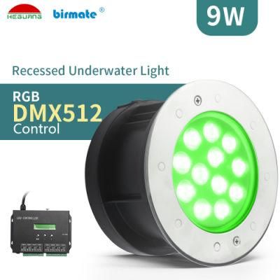 9W 24V Waterproof IP68 Recessed Swimming Pool Underwater LED Lights