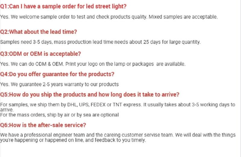 Solar Street LED Light All in One Street Light Price List