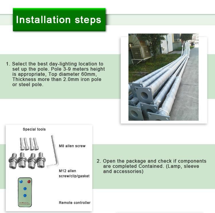 Advanced Technology IP65 120W 160 Lumens All in One Integrated Solar Panel LED Street Light Outdoor