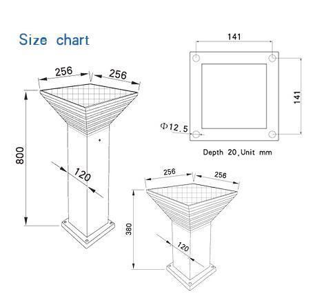 Economical Solar Lawn Light for Garden IP65 Waterproof Solar Bollard