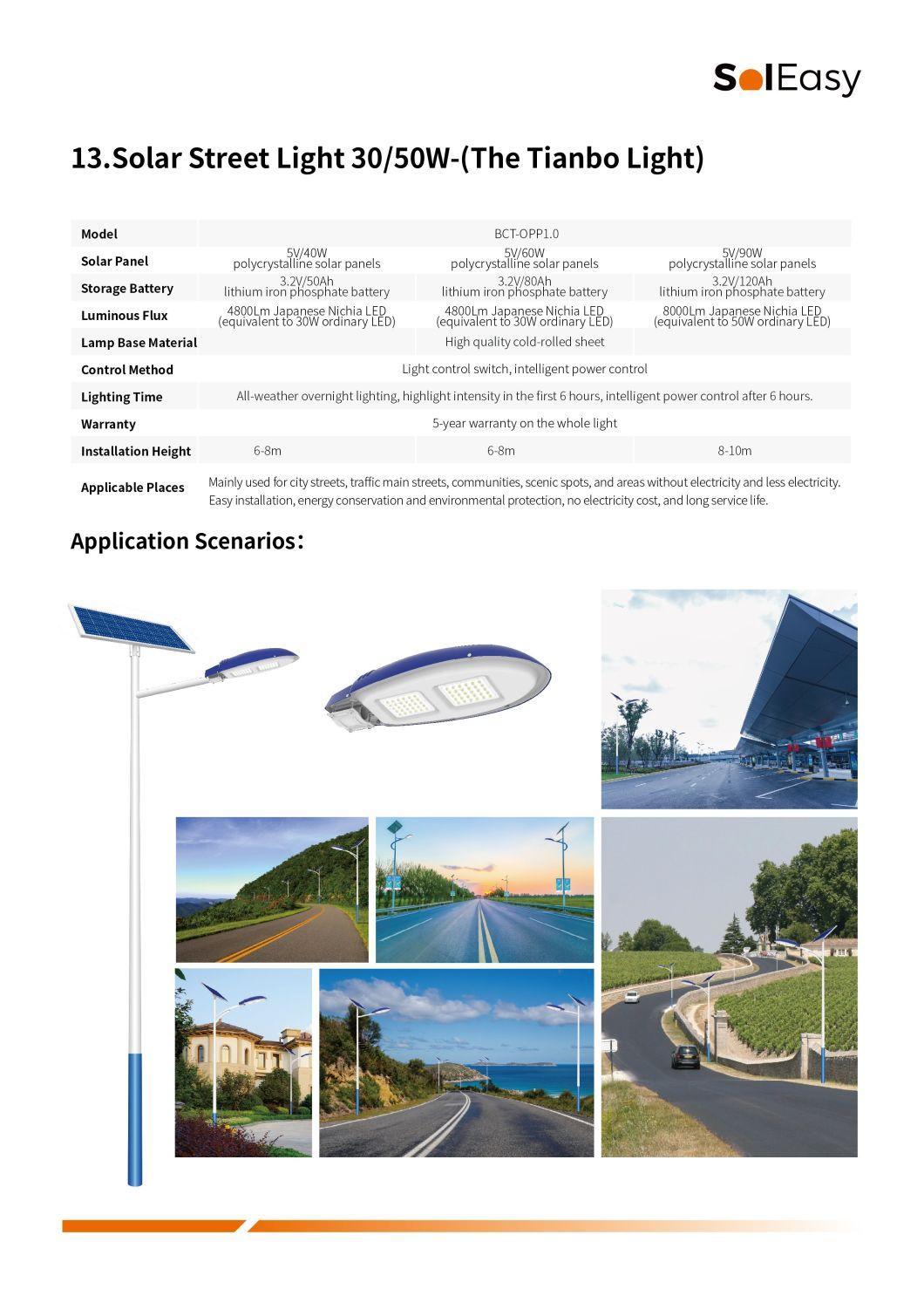 Solar Light 30W LED Light LED Lighting with Solar Panel for LED Street Light