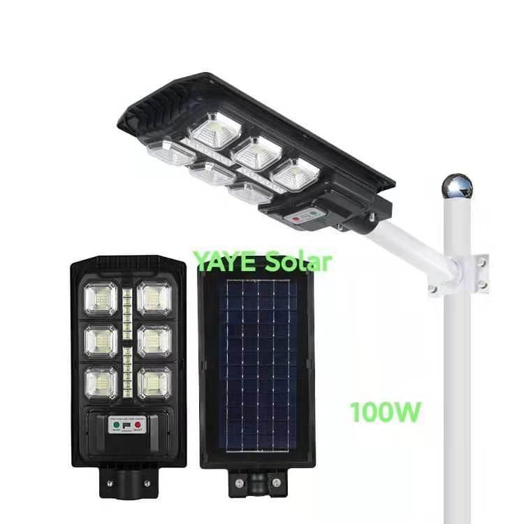 Yaye Manufacturer1000W/800W/600W/500W/400W/300W/200W/150W/120W/100W/Solar LED Road Wall Garden Street Light with Radar Sensor/Remote Controller/1000PCS Stock