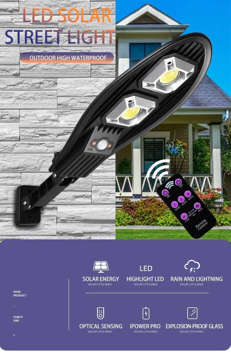 High Lumen Outdoor Control Remote Solar Street Lightfixture 200 Street Light