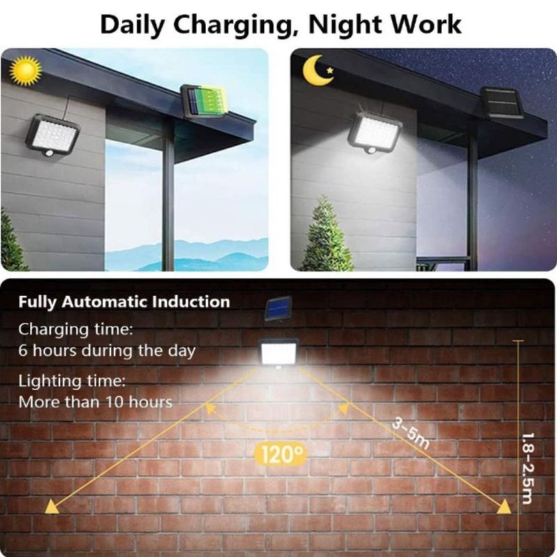 48LED 800lm IP65 5500mAh Split and Integrated Solar Wall Light with Adjustable Lighting Angle