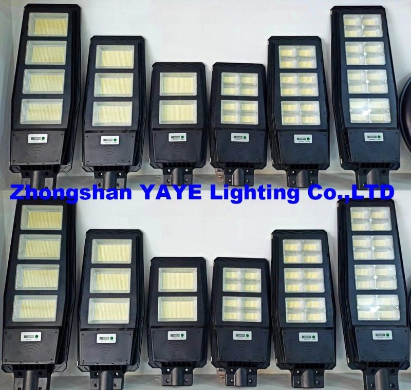 Yaye 2022 Hottest Sell Factory Price 200watt/100watt All in One Solar LED Street Road Wall Garden Light with Remote Controller/Radar Sensor 500PCS Stock