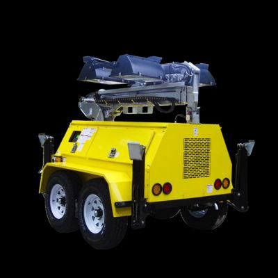 Trailer-Mounted Hydraulic Mast Metal Halide Mobile Light Tower with Kubota Power for Rescue