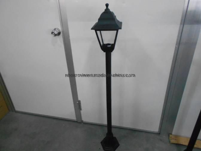 Outdoor Garden Stand Post Light with 6 Side Glass Lantern