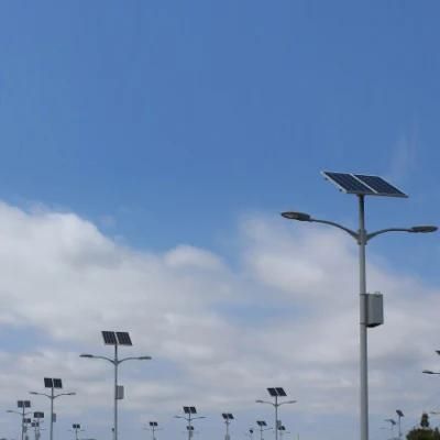 China Manufacturer 10m Pole Double 80W LED Power Outdoor Hanging Battery Split Solar Street Light Road Lamp