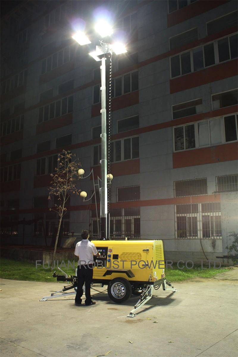 9m Hydraulic Mining Lighting Tower Telescopic Diesel Mobile Light Tower