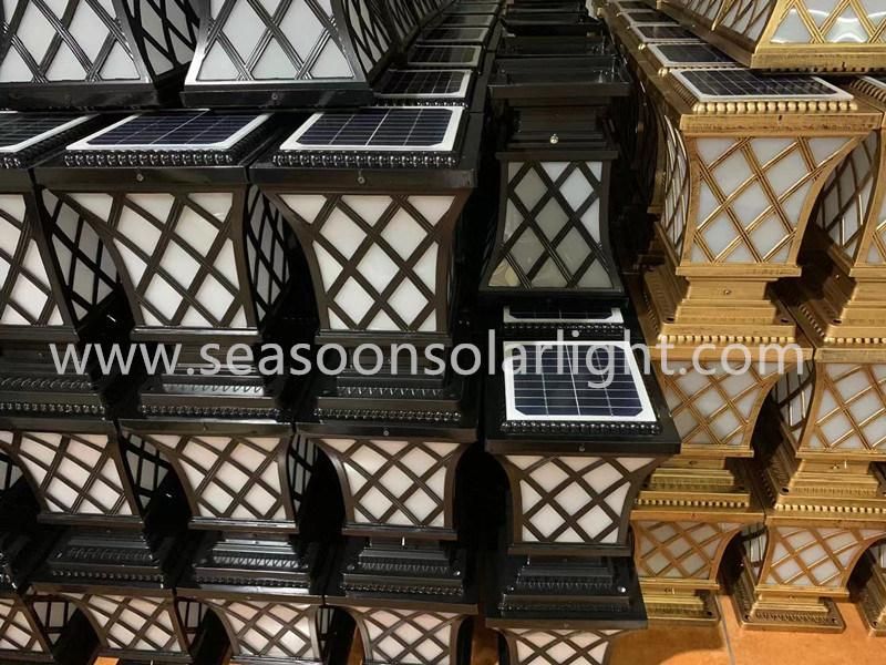 Bright LED Lighting Lamp 5W Solar Panel Outdoor Solar Power Pillar Lamp for Garden Gate Lighting