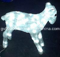 3D Cuter Acrylic Little Deer with White LED Christmas Lights