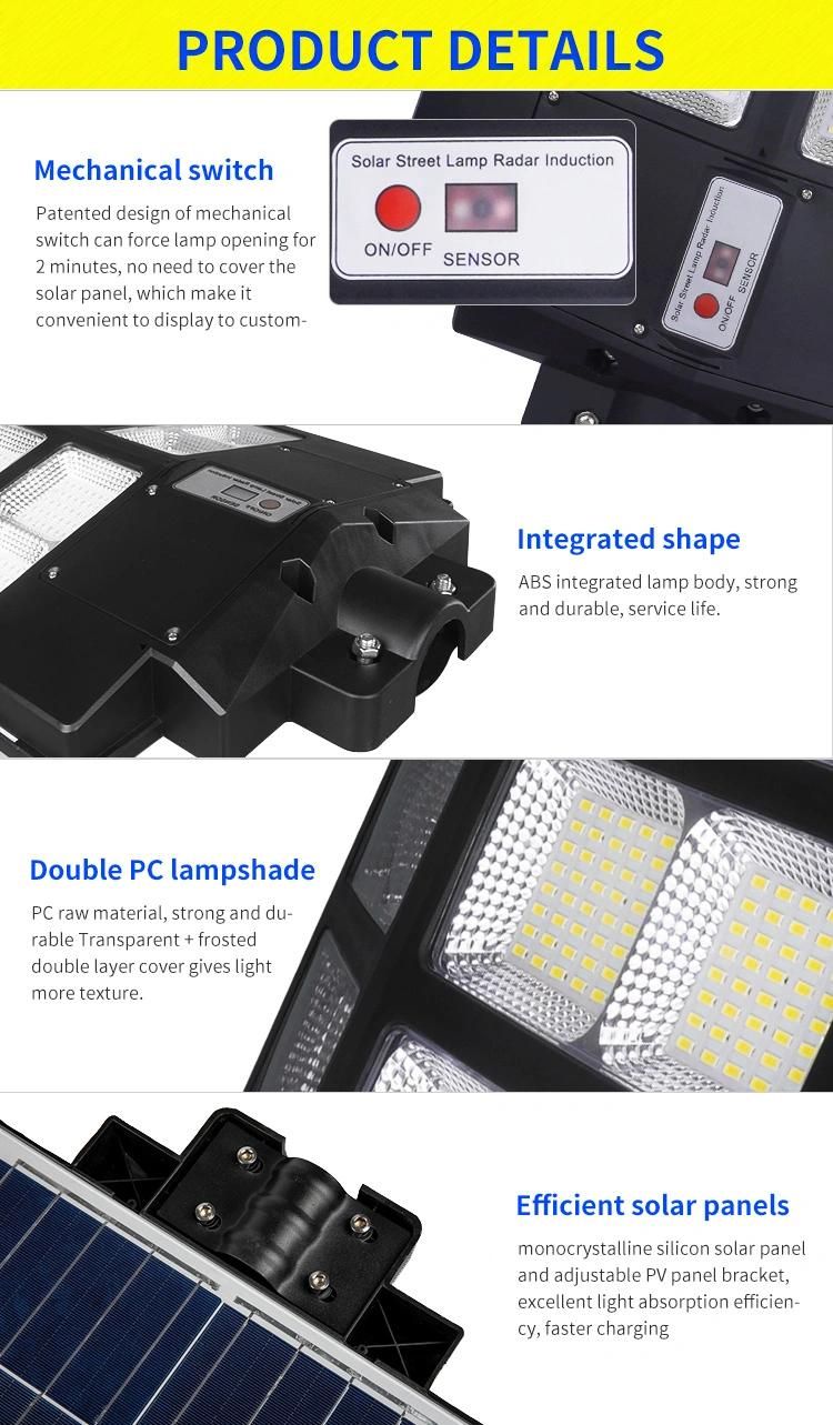 Bspro Commercial All in One High Lumen Integrated Energy Saving 400W IP65 Outdoor Waterproof LED Solar Street Light