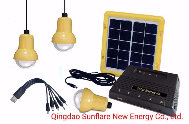 Portable 4W LED Solar Home Kit with 3PCS LED Bulbs
