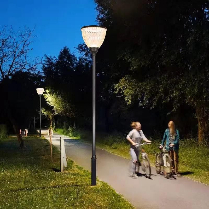 New Standing 3m Pole Lighting Outdoor Pathway Garden LED Solar Landsacpe Light with Warm LED Sensor Light