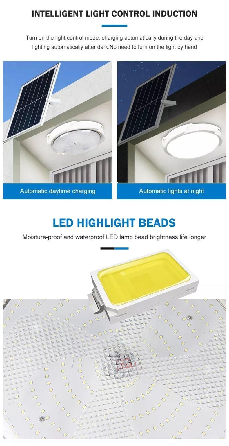 40W 60W Solar Lamps Super Bright Hotel Lights Home ABS Intelligent Control IP66 Waterproof 50W Solar Ceiling Light LED