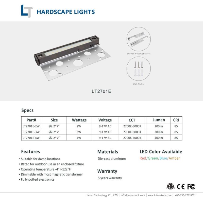 New Aluminium Economy LED Hardscape Light for Outdoor Garden Step Lighting