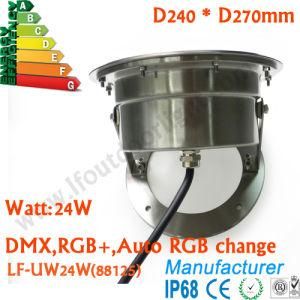 24W DMX Addressable LED Underwater Light, Work with Madrix RGB Control