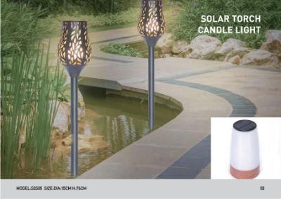 Metal Good Quality Solar Torch Light with Portable Flame Effect Candle
