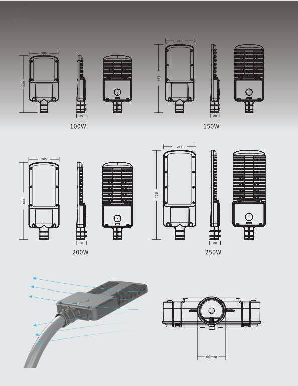 High Power LED Solar Lamps Manufacturers in China Outdoor100W Solar Street Light with LED Lights for Road Lighting