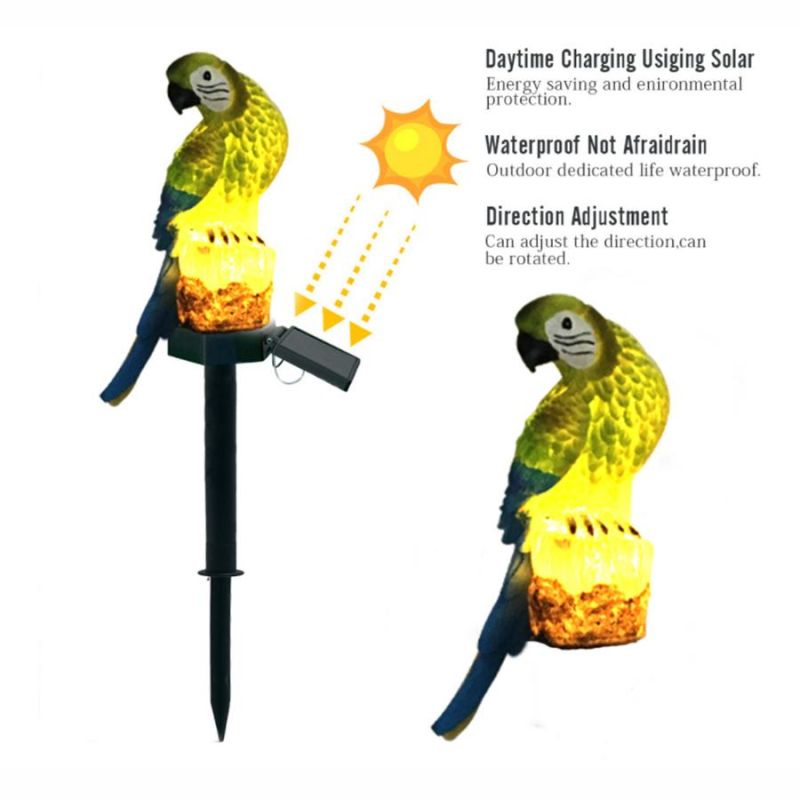 Solar Resin Parrot Lawn Light