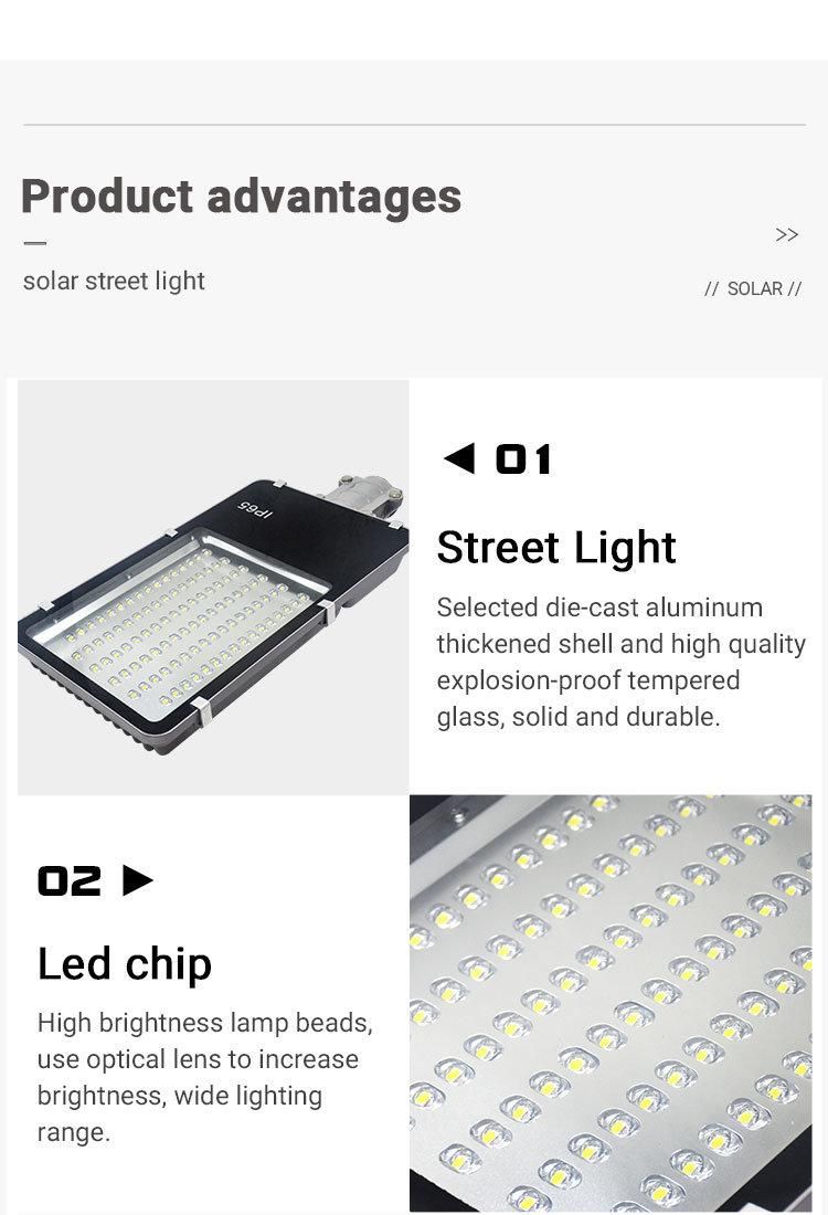 All Die-Cast Aluminum Solar Street Light 100W Solar Lights