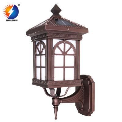 Country Villa Wall Solar Light Chinese Style with Remote Controller