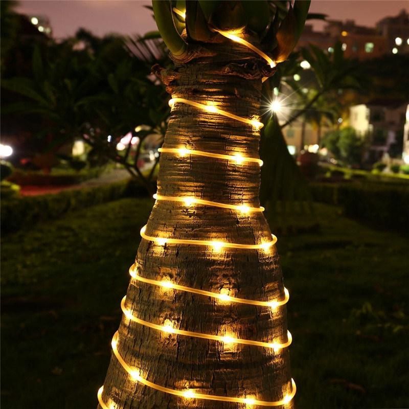 10m 100LED Outdoor Waterproof Solar Power Tube String Light for Holiday Landscape