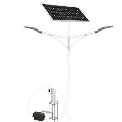 Solar Street Light Suppliers 8m 70W Double Arm Solar Street Light with Battery Price