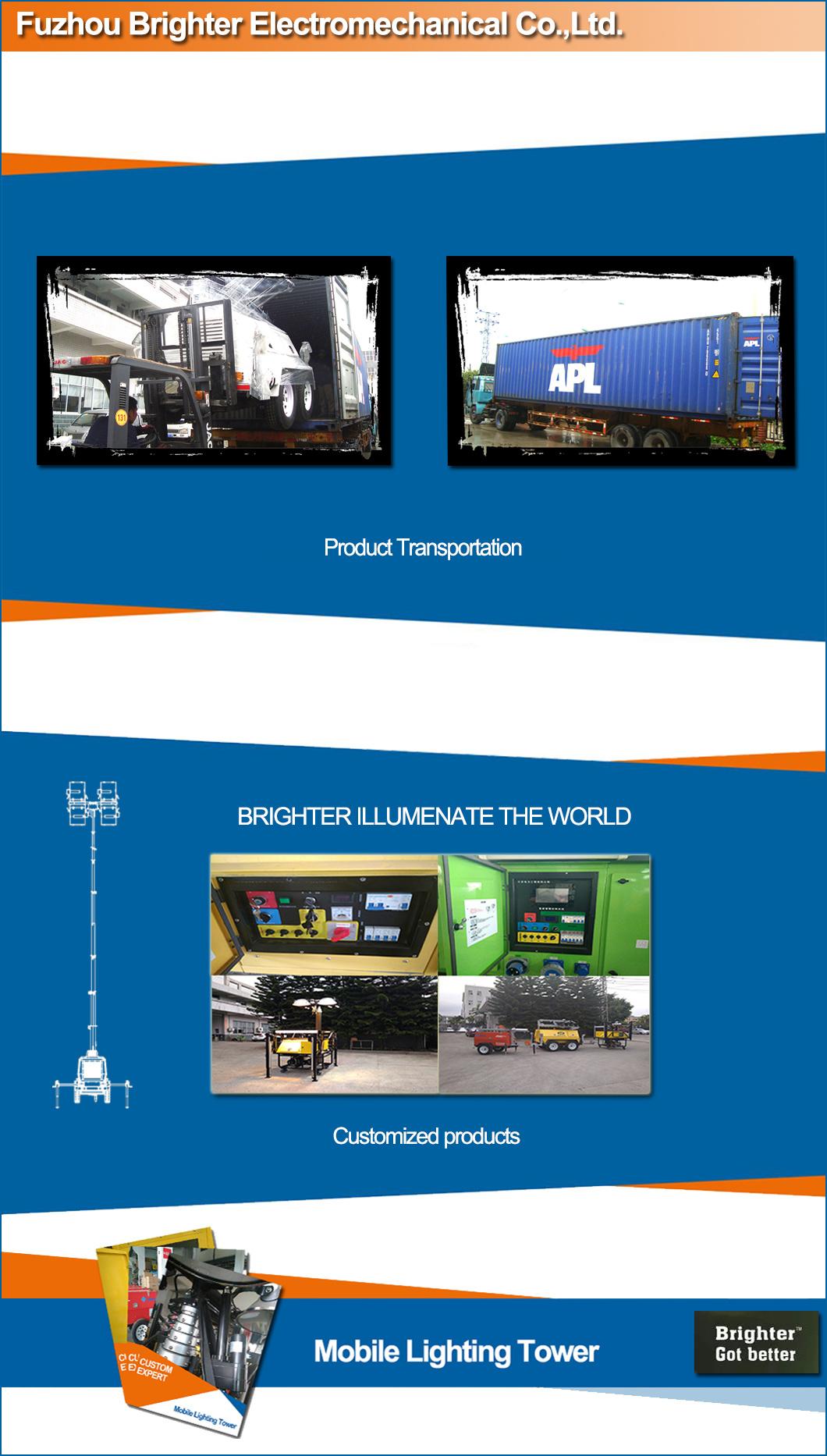 Self-Loading and Unloading Mobile Tower Light with Three Kinds of Light Source